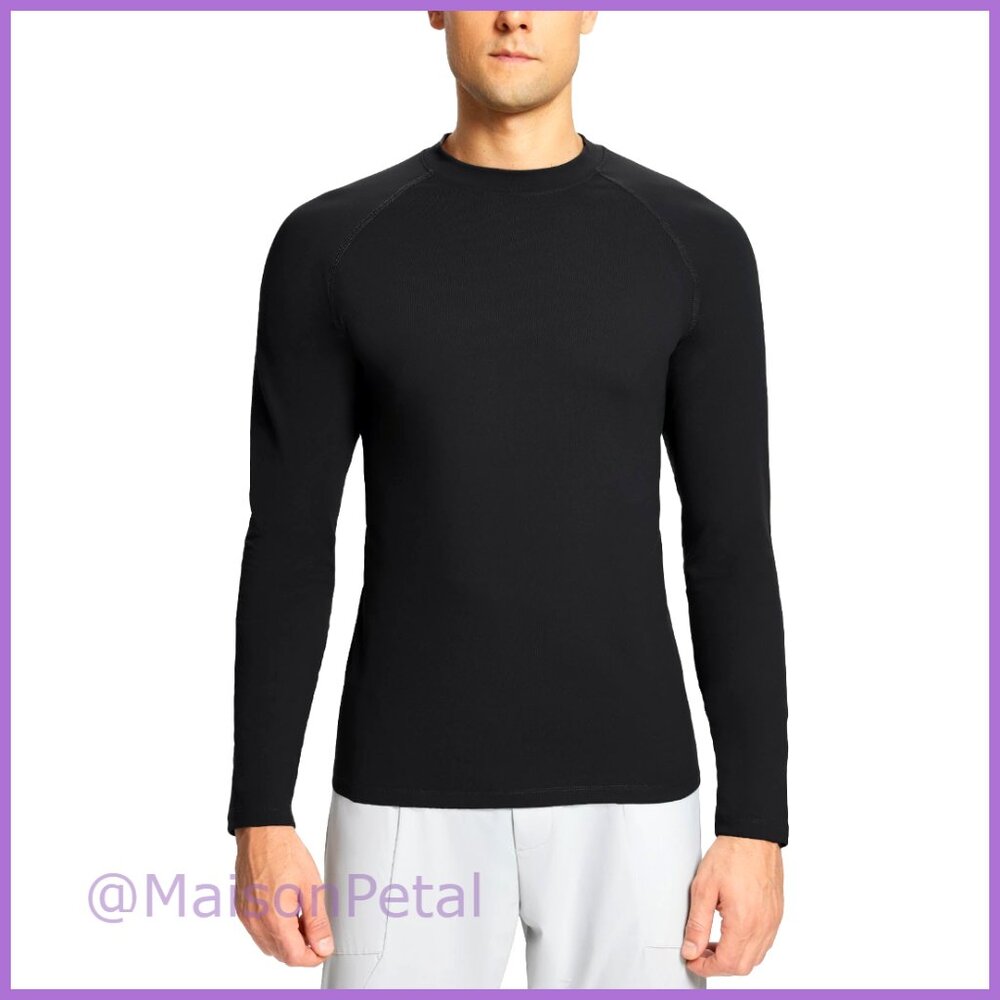 Fleece Thermal Long Sleeve Shirt Moisture Wicking Running Workout Top